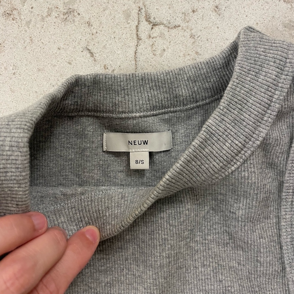 Neuw Light Gray Ribbed Top - Picture 3 of 4